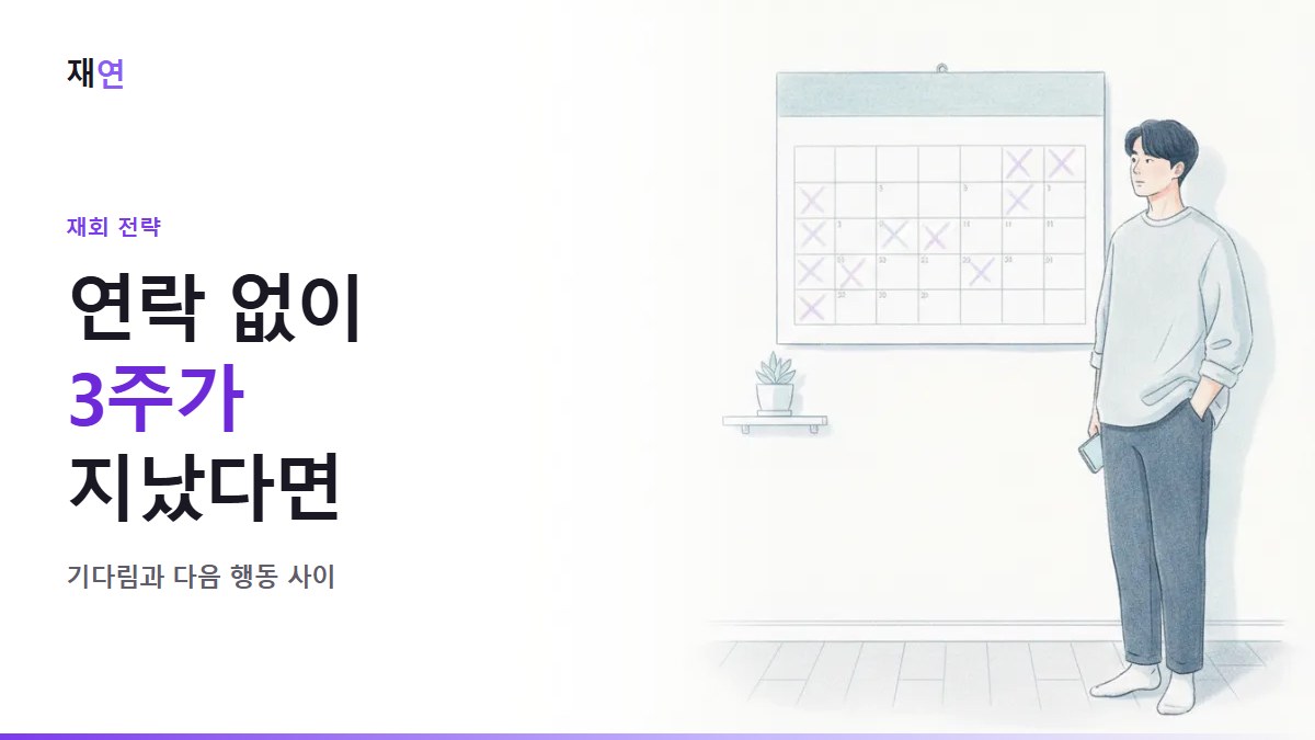 이별 후 연락 없이 3주, 재회 가능할까요?, 날짜를 지워 온 달력 앞에 선 사람