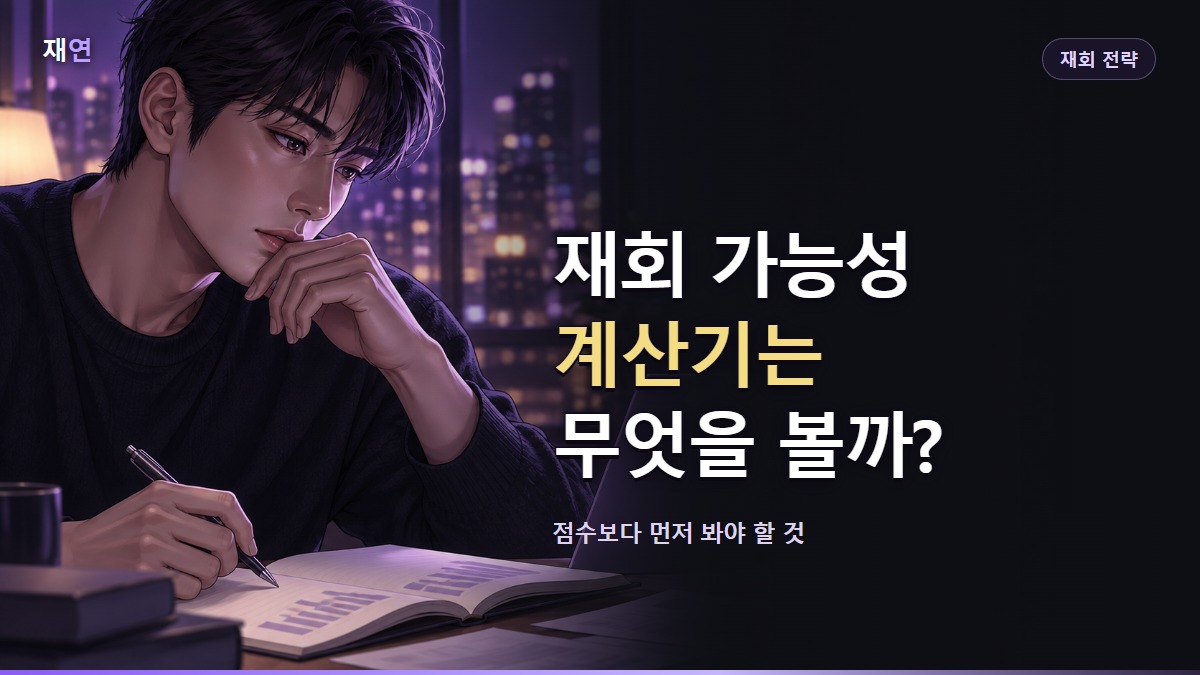 재회 가능성 계산기는 무엇을 볼까?, 노트와 자료를 살펴보며 관계를 돌아보는 남성의 일러스트