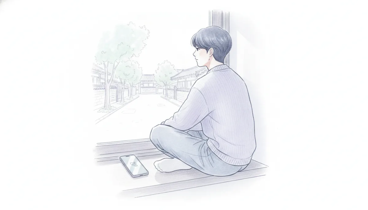 창가에 앉아 생각에 잠긴 사람의 모습